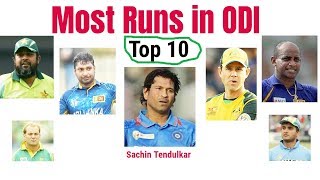 Top 10 Batsmens Most Runs ODI Career (No.1 Sachin Tendulkar)