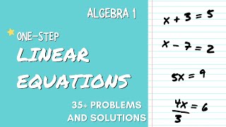 How to Solve ONE-STEP LINEAR EQUATIONS | ALGEBRA 1 | Remote Learning