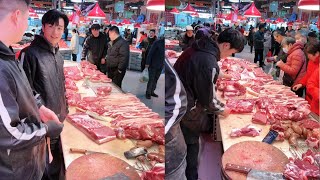 Cut pork and sell pork January 16