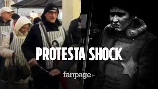 Protesta shock a Novara: No Green Pass vestiti come i prigionieri dei lager nazisti