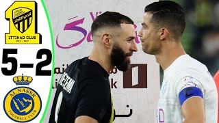 Al Nassr vs Al Ittihad 5-2 - RONALDO vs BENZEMA - All Goals and Highlights 2023