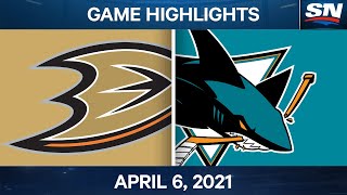 NHL Game Highlights | Ducks vs. Sharks – Apr. 6, 2021