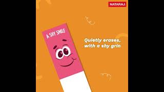 The all-new Nataraj Smiley Erasers; Rub away mistakes with a smile!