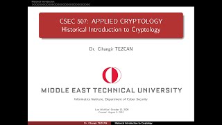 Applied Cryptology 1.1: Historical Ciphers