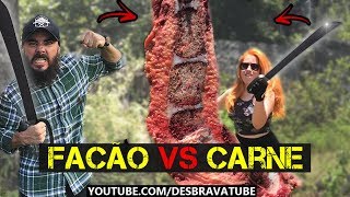 Facão vs carne - testando facão Cold Steel ao extremo.