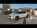 Polestar 2 fast charging at Tesla Supercharger V3 NL