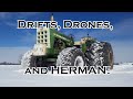 Herman the Oliver 1950 plays in the snow, with DRONE footage! DETROIT DIESEL ACTION!