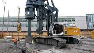 Liebherr LB36 Kelly drilling Anchor Canada