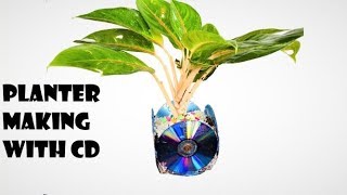 DIY PLANTER ideas /planter making with CD/organic garden