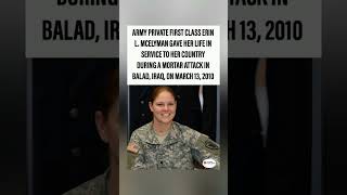 Honoring the ultimate sacrifice of PFC Erin L. McElyman.🇺🇸🕊️#HonorAndRemember#NeverForgotten #shorts