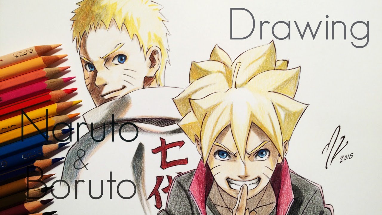 Speed Drawing Naruto & Boruto Uzumaki - YouTube