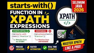 85. starts-with() function in XPath Expressions (Selenium Java 2026)