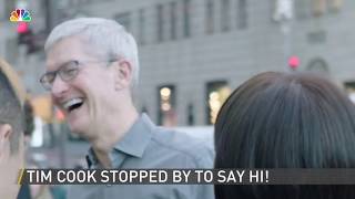 Tim Cook Surprises iPhone Fans at Fifth Avenue Apple Store Reopening | NBC New York