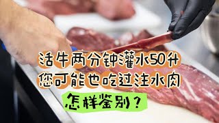 活牛两分钟注水50升，您可能也吃过注水肉，怎样鉴别？