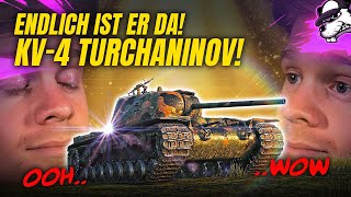 Endlich ist er da! Das warten hat ein Ende! Der KV-4 Turchaninov [WoT - Gameplay - Deutsch]