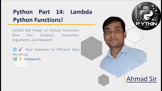 Lecture-14- Lambda Functions in Python #Python full course# Data Science Analytics& Machine Learning