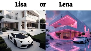 LISA OR LENA ( Would you rather?) 🎀🤍| HOME EDDITION | bedroom, bathroom,pool and more😻💗choose yours