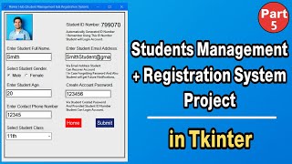 Python Tkinter Database Integration (SQLite3) | Student Registration Data (Part 5)