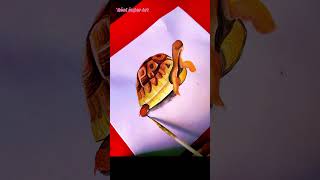 How to draw 3D turtle drawing for beginner step by step tutorial #shorts #shortvideoviral