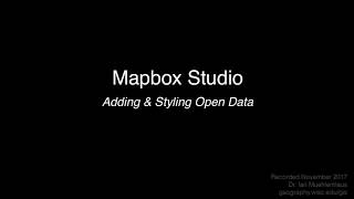 Mapbox Studio: Adding and Styling Datasets