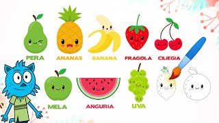 Coloriamo e impariamo i nomi della frutta 🍎🍌 | Video divertente de educativo!