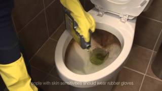 How to clean a toilet with CLR Calcium, Lime & Rust Remover & CLR Bath & Kitchen Cleaner