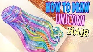HOW to DRAW - UNICORN HAIR ! 🦄(with PENCILS)