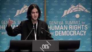 Moroccan human rights activist Kacem El Ghazzali at 2013 Geneva Summit for Human Rights