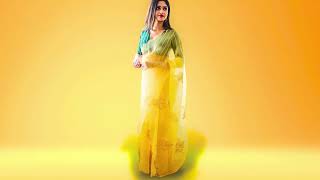 STTYLME - ZARI ORGANZA SAREE - YELLOW - WITH STITCHED BLOUSE