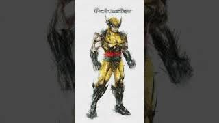 I draw Wolverine with pencils.  Video how I draw with a pencil. 4К Superhero #shorts