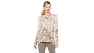 MarlaWynne Printed HighLow Sweater