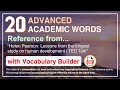 20 Advanced Academic Words Words Ref from 