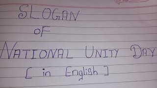 National Unity  Day Slogan in english // Slogan of National Unity day