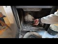 cleaning and sweeping the fireplace with an exchanger cubivideo