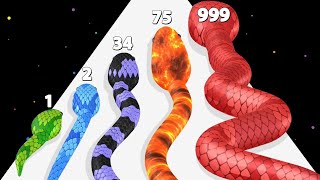 SNAKE RUN RACE - Color Math Games (New Update! All Snakes) #gaming
