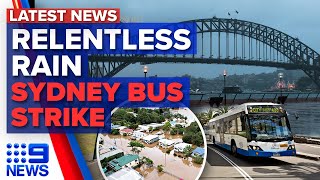 Severe weather warnings for NSW, Sydney bus driver strike | 9 News Australia