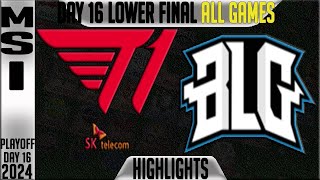 T1 vs BLG Highlights ALL GAMES | MSI 2024 Lower FINAL Day 16 | T1 vs Bilibili ga