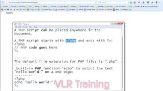 php syntax and first program and echo function In English 05-vlr training