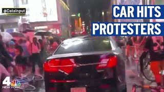 Car Plows Through Times Square Crowd in NYC Amids Protests Over Daniel Prude | NBC New York