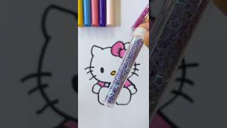 Coloring Hello Kitty and Friends with Markers and Glitter!