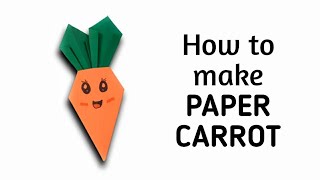 How to make easy origami paper carrot | Origami / Paper Folding Craft Ideas & Tutorials for Kids.