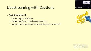 Test: Livestreaming with Captions - Scenario 1