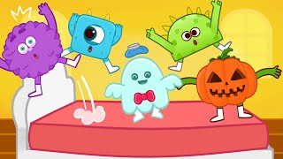 5 little monsters jumping on the bed ! ZooZooSong educational nursery rhymes for kids and children