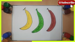 How to Draw Easy Banana🍌 Drawing  | Beginners drawing | Step by step for Kids