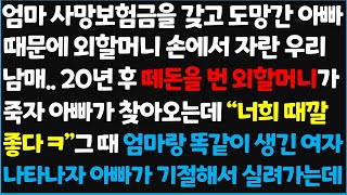 (신청사연) 엄마 사망보험금을 갖고 도망간 아빠 때문에 외할머니 손에서 자란 우리 남매... 20년 후 떼돈을 번 외할머니가 죽자 아빠가~ [신청사연][사이다썰][사연라디오]