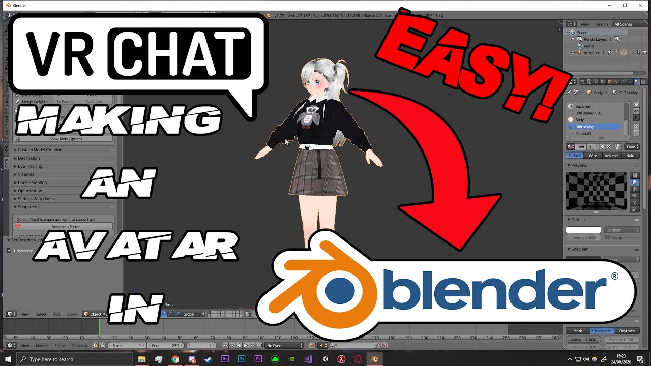 VRChat Avatar Blender Tutorial (For Dummies) 2020 - YouTube