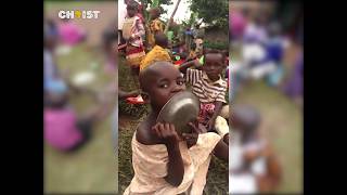 Poor Children Eating in Africa