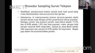 Presentasi Hasil Survei SMRC: KONDISI EKONOMI MASA COVID 19 DAN RESPON KEBIJAKAN