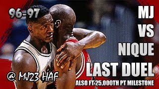 Michael Jordan vs Dominique Wilkins Highlights Bulls vs Spurs (1996.11.30)-Last Duel! 60pts Total!