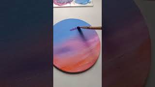 Evening sunset 🌇day #24 |Easy art |Easy acrylic painting |#shorts #painting